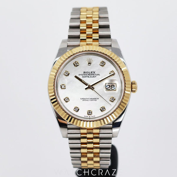 Rolex datejust silver gold
