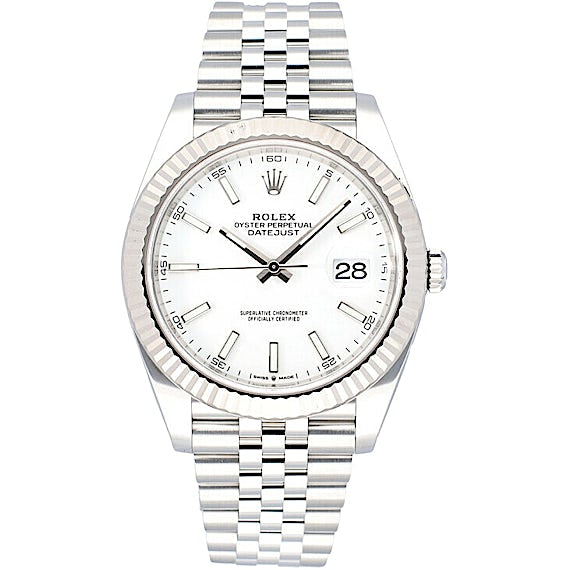 Rolex datejust silver blanc