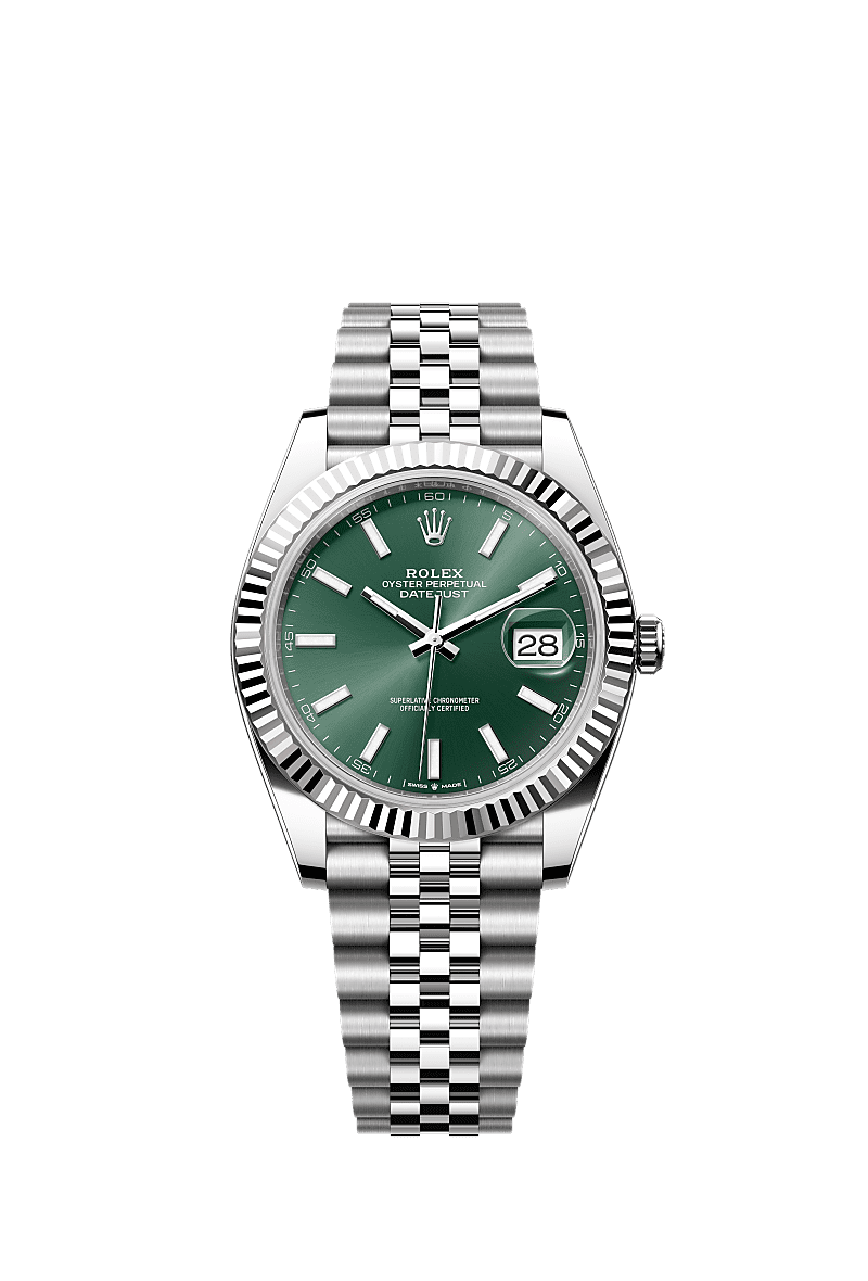 Rolex datejust silver green